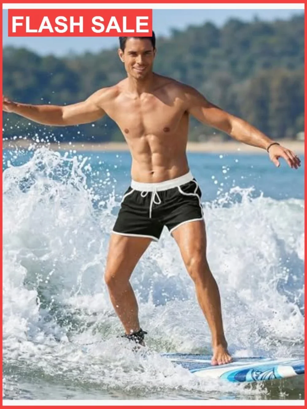 Men's Quick Dry Swim Trunks Board Shorts with Mesh Liner